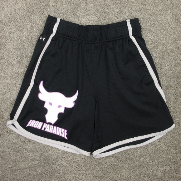 Under Armour Other - Under Armour Project Rock Shorts Mens Small Black Iron Paradise Bull Mesh Gym